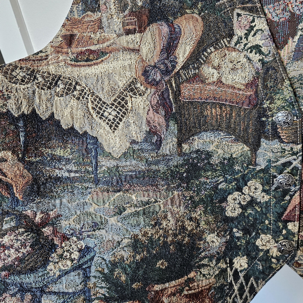 Vintage Portrait Tapestry Vest 3X - Picture 7 of 11